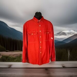 Pepe Jeans London Shirt Men’s Sz XL Button Down Red Casual Western Style‎